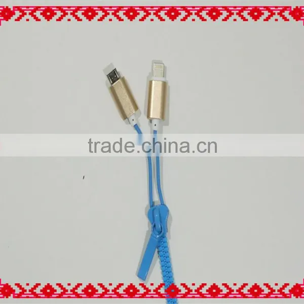 Blue Color Zipper Standard Length USB Charger Cable Assembly photo-3