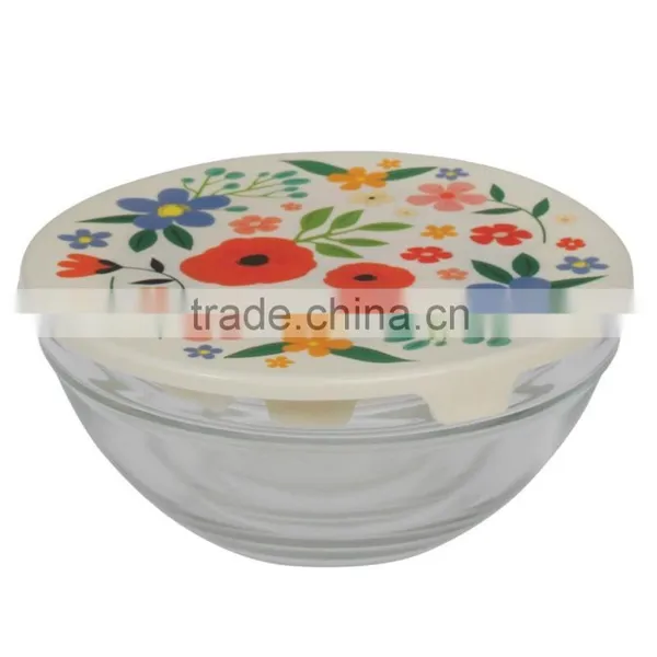 Glass Bowl With Heat Trasfer Lids (TOP QUALITY) photo-2