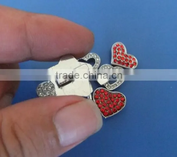 Compet Produce 10 mm Rhinestone Heart Slide Charms With Zinc Alloy Material photo-3