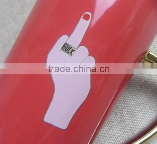 2015 Hot Sell Red Mugs With Gold Colour photo-4