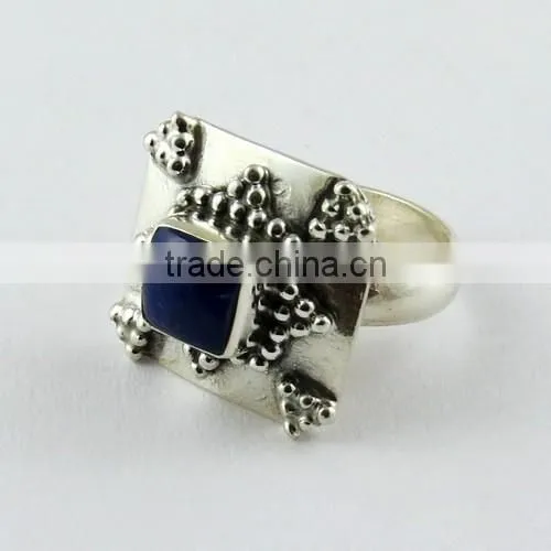 Fiesta Fun Lapis Ring, Gemstone Silver Jewellery, Silver Jewellery India photo-3