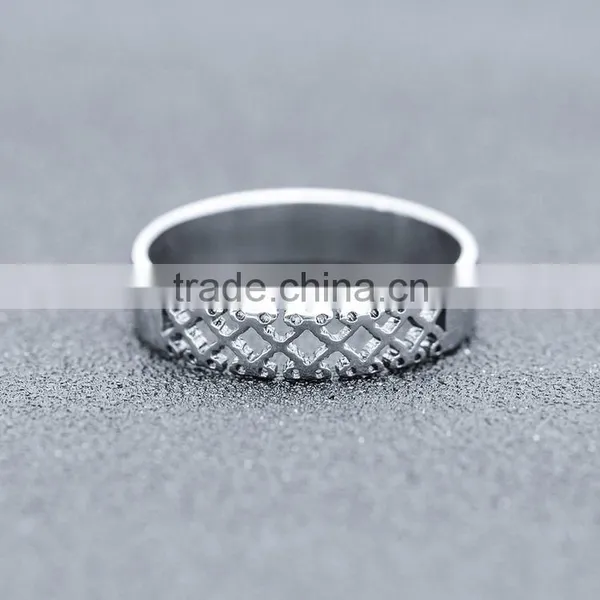 Stainless Steel 201/202 The Diamond Hollow Out Ring and Band photo-2