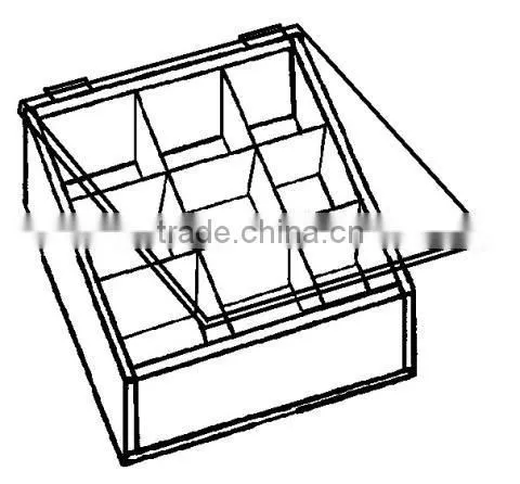 Many Compartments Sectional Square Acrylic Tray With Hinge Cover photo-2