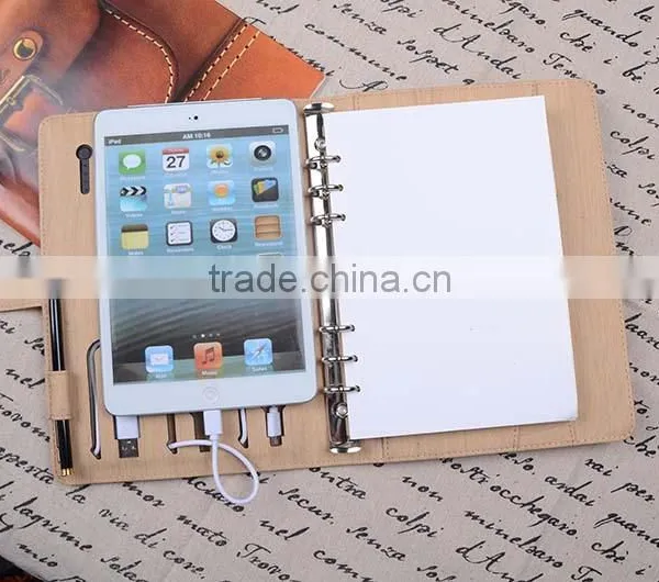 Multi-color Leather Diary With Usb Stick,ring Binder Notebook Power Bank Quality Choice photo-3