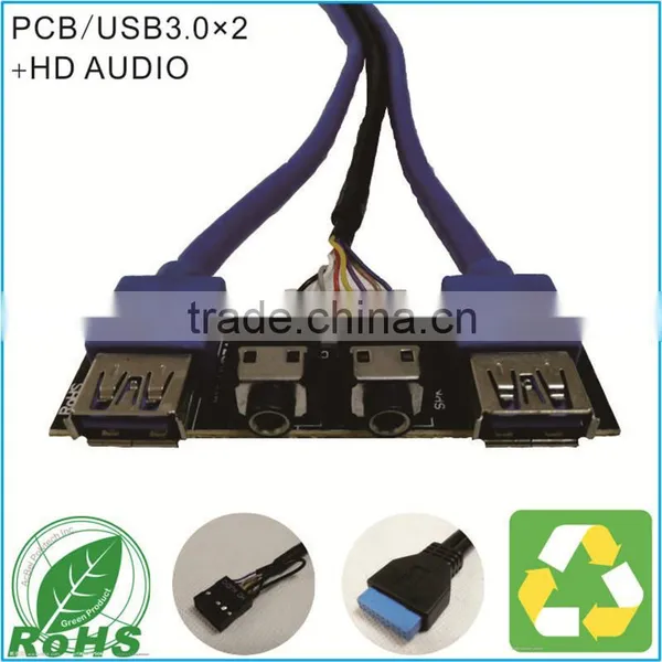 PC Computer Case USB Front Panel Mounted Cable USB 3.0 + USB 2.0 Audio Port Connection Cable photo-3