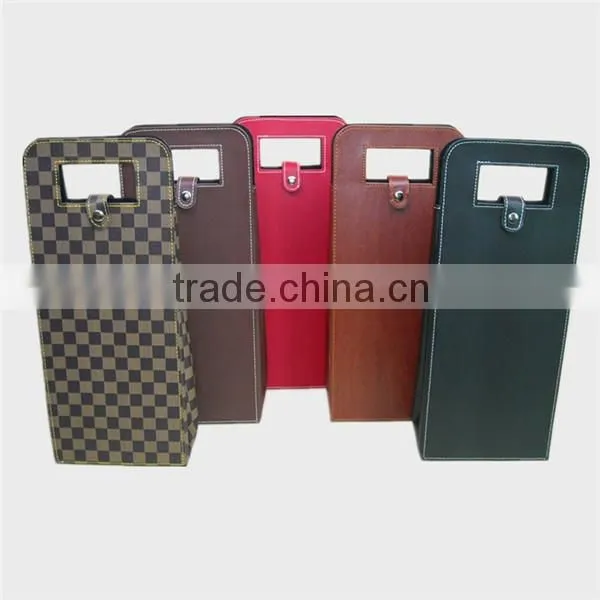 Cheap Single Bottle Gift Wine Bag With Velvet Leather Wine Boxes photo-3