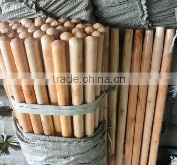 Round Wood Varnish Stick Handle With Plastic Black Cap photo-3