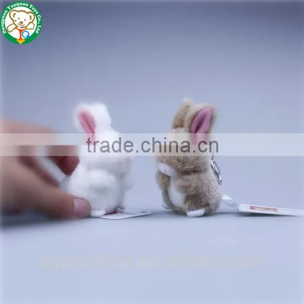 White and Grey Cute Mini Bunny Animal Stuffed Toys Keychain for Sale photo-2