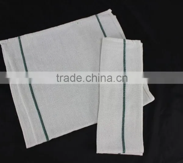 China Factory Wholesale White Kitchen Tea Towels With Stripe Border photo-6