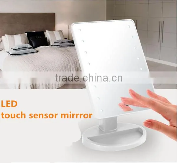 Touch Sensor Battery Operated Table Mirror With LED Light photo-4