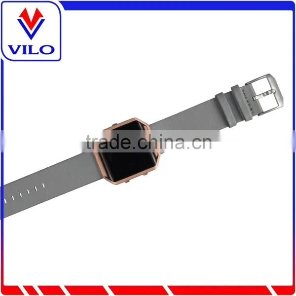 23MM Leather Luxury Watch Band Wrist Strap Bracelet + Metal Frame For Fitbit Blaze photo-4