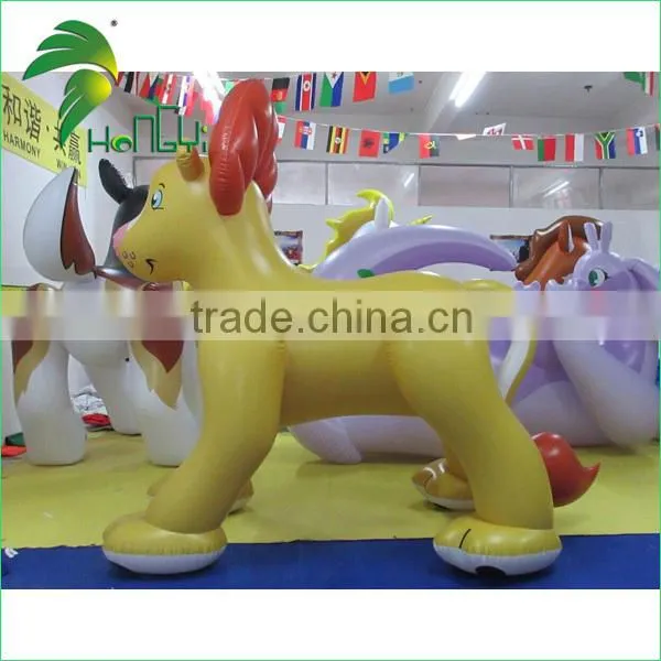 Lovely Yellow PVC0.4 Animal Cartoon Toy Inflatable Horse From Hongyi Manufacturer photo-2