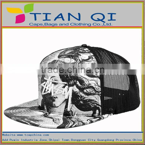 for Summer Cool 5 Panel With Woman Printing in the Front Custom Made Hats
