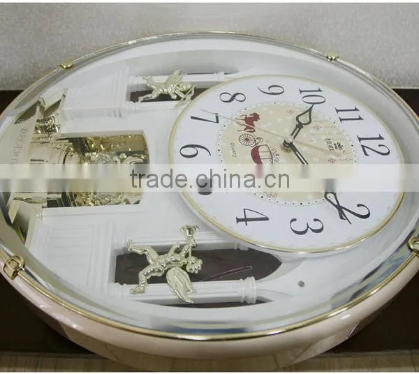 Plastic Round Customized Quartz Wall Clocks Muslim Prayer Clock and Diy Clock With Music Chiming photo-5
