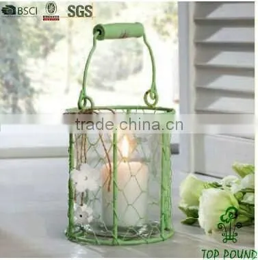 Decorative Wire Mesh and Glass Flower Pot photo-6