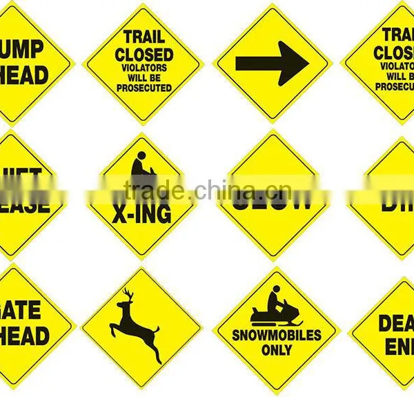 Yellow Plastic Reflective Sign 12" Snowmobile X-ING Dingfei Signs photo-6