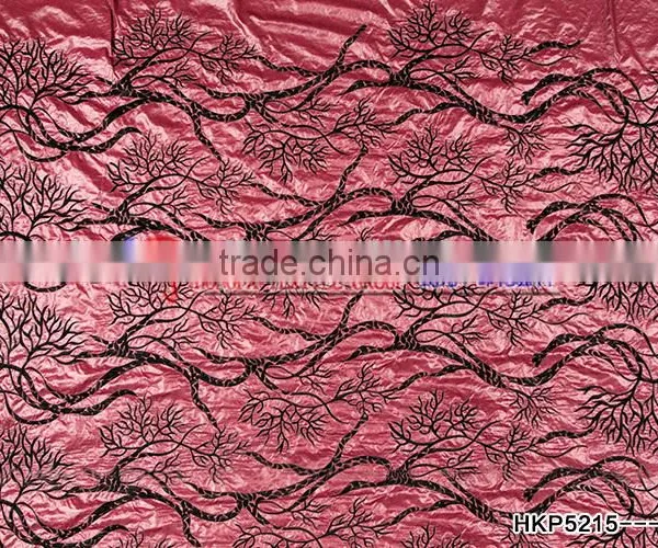 Lace Fabric/black Tree Geometry Plain Embroidery Fabric With Peachblow Basic Fabric From GZ Hongming photo-2