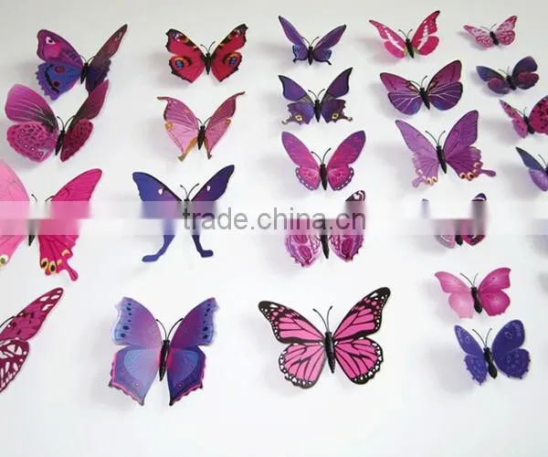 12pcs 3D PVC Butterflies DIY Butterfly Art Decal Home Decor Wall Mural Stickers photo-6