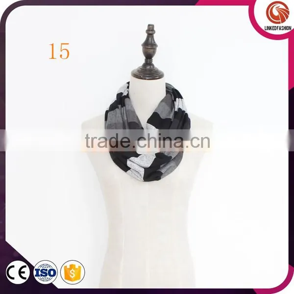 Wholesale Stripe Infinity Scarf Fleece Snood Custom Scarf Soft Polar Plush Fleece Scarf Promotion