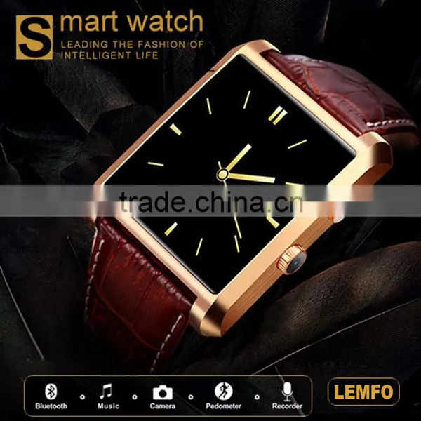 Fashion Waterproof Bluetooth 4.0 Smart Watch IPS Screen Smartwatch Wristwatch With Camera Sweatproof Leather Strap photo-2