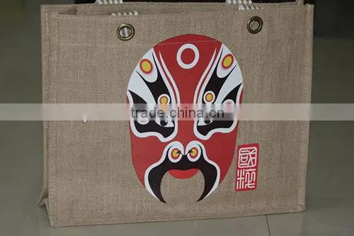 Eco-friendly Printed Natural Jute Shoping Bag