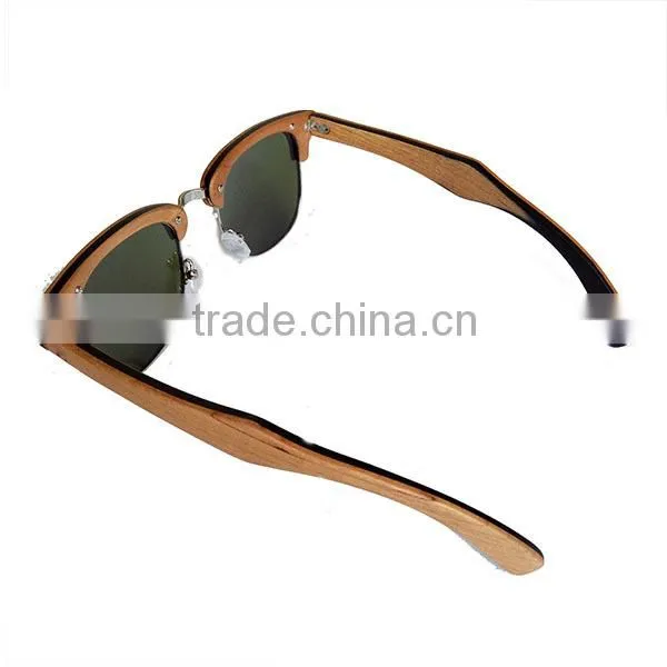 2016 New Design Duwood Blue Sunglasses Half Frame Wood Sunglasses photo-5