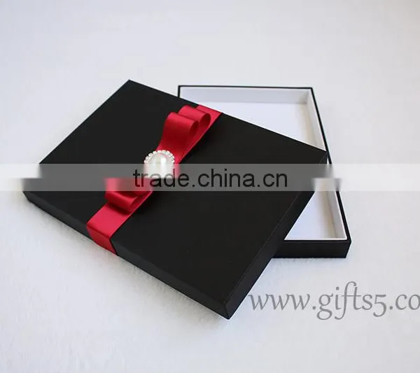 High Quality Black Wedding Gift Boxes for Invitation Cards photo-5