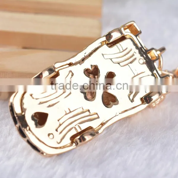 Retro Car Shape Alloy Resin Rhinestone Diamond Keychain Key Ring photo-2