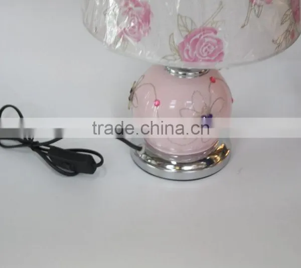 No.1 Yiwu Exporting Commission Agent Wanted Modern Rose Printed European Bedside Lamp/desk Lamp photo-3