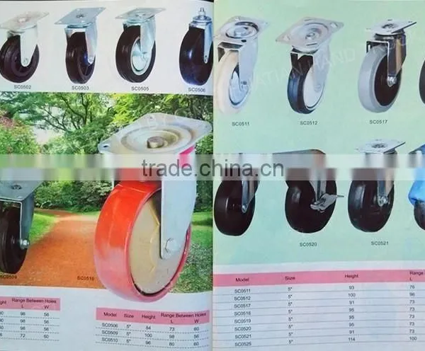 Manufacturer's High Quality Trundles 3''-12'' Rigid Caster Rubber Caster Wheel for Hand Carts Truckle of Platform Trolley photo-4