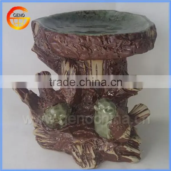Animal Decorative Garden Green Ceramic Bird Feeder