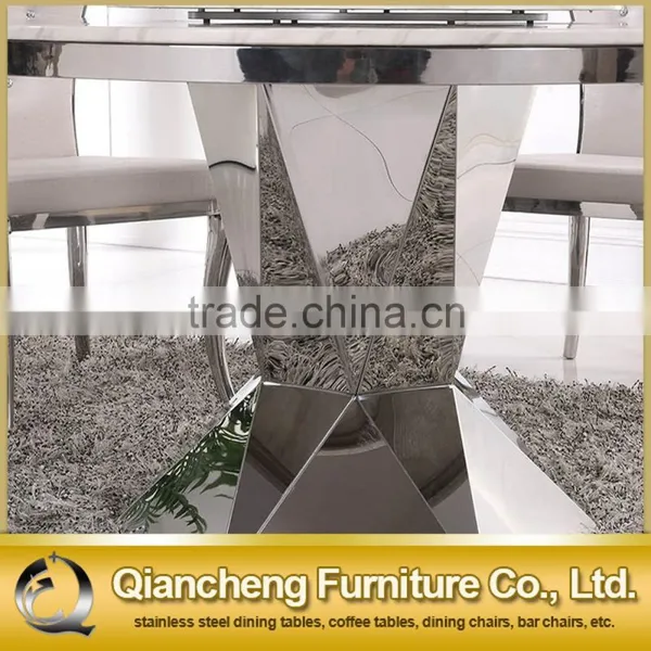 White Marble Top Round Dining Table Simple Designs photo-6