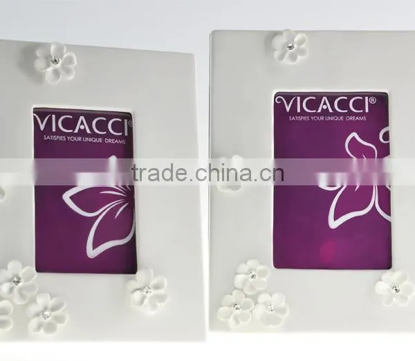Hot Sale Polyresin Shinny Black And White Photo Frame Made With Swarovski Elements photo-6