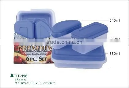 6pcs Rect.Base Mini Food Storage Lunch Box and Food Container Set photo-2