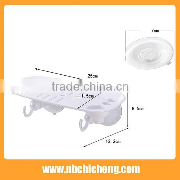 Strong Suction Storage Holder Plastic Wall Shelf Rack Bath Accessries Rack photo-3