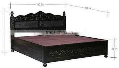 Espresso Walnut Finish Wooden Queen Size Bed With Storage photo-2