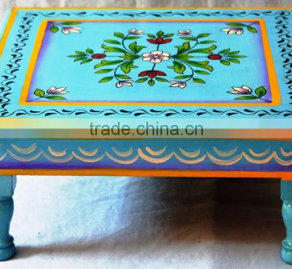 Indian Crafted Hand Painted Wooden Chowki photo-2