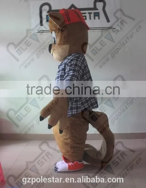 Cartoon Red Hat Squirrel Mascot Costume Leisure Style Squirrel Costumes photo-4