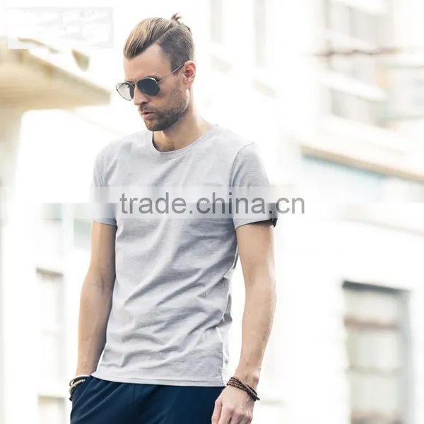 Cotton+Elastic T-Shirt Fashion Design Slim Fit Man Tee Printing Men T-shirt photo-5