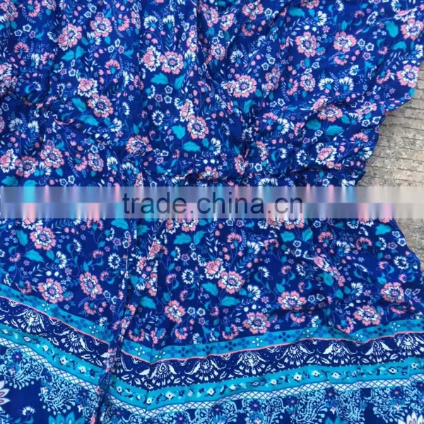 Women Excess Stock Lots Full Print 100%rayon Cheap Jumpsuit photo-3