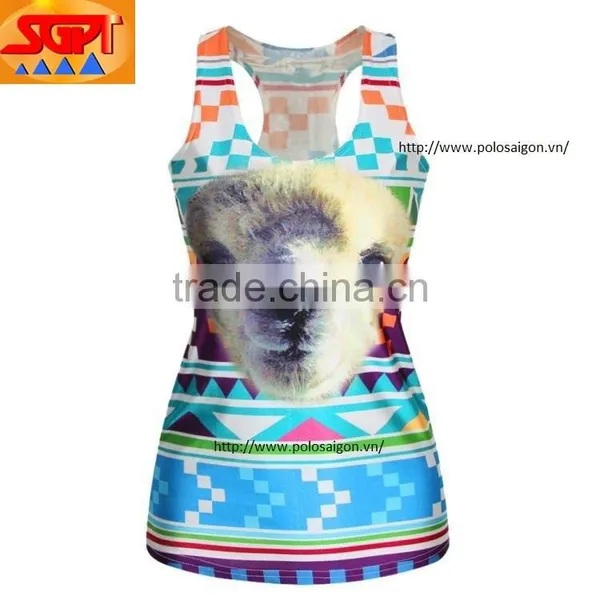 Women Tank Top 3d Printing, 100% Polyester
