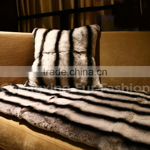 CX-D-128B New Arrival Rex Rabbit Fur Carpet/Fur Blanket photo-6