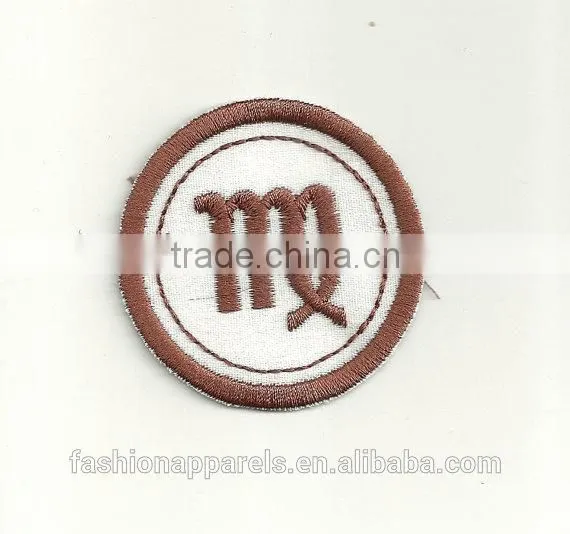 Custom High Quality Embroidered Zodiac Patch for Clothes Embroidery Patch Made in China Choose Size/color photo-4