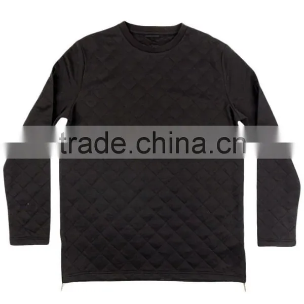 Comfortable Cotton Plain Sweatshirt Side Zipper Wholesale Crewneck Sweatshirt photo-4