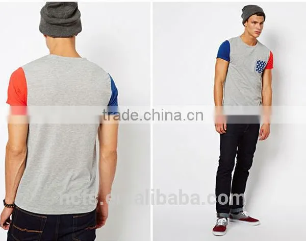 Custom Cut and Sew T Shirts Pocket Chest photo-2