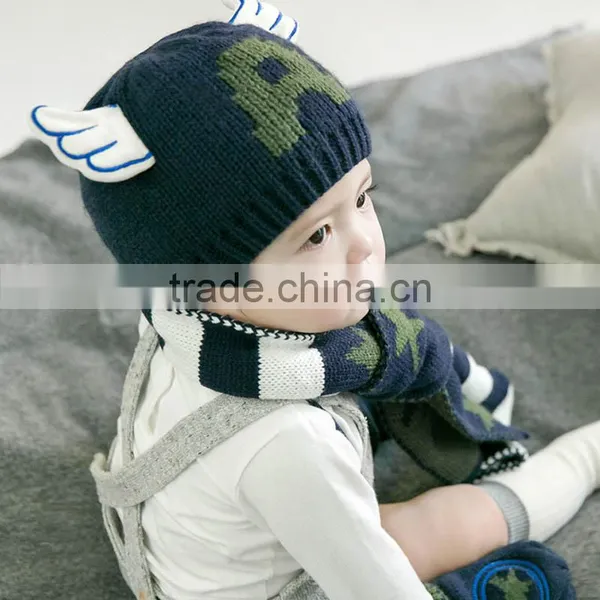 TC17007 New Arrival Cute Baby Winter Hat Scarf Gloves Sets High Quality Knitted Scarf Beanie Gloves Set Wholesale photo-4