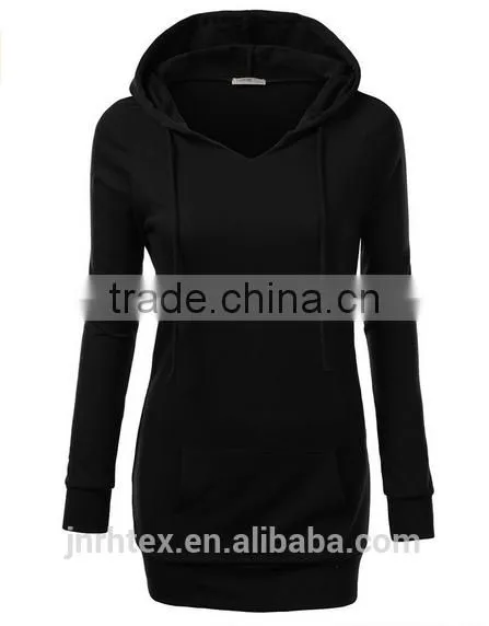 Custom Made Blank Elongated Solid Color Pullover Hoodies photo-2