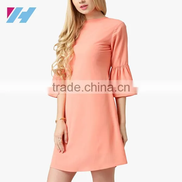 Summer Latest Women's Fashion Apparel Trends Slim Fit Bell Sleeve Dress photo-3