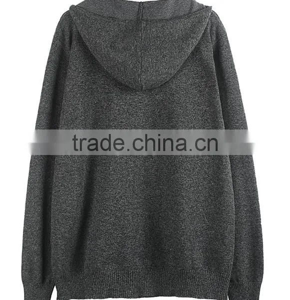 Shantou Manufacturers Mens Wool Pullover Sweater Hoody for Wholesale photo-4