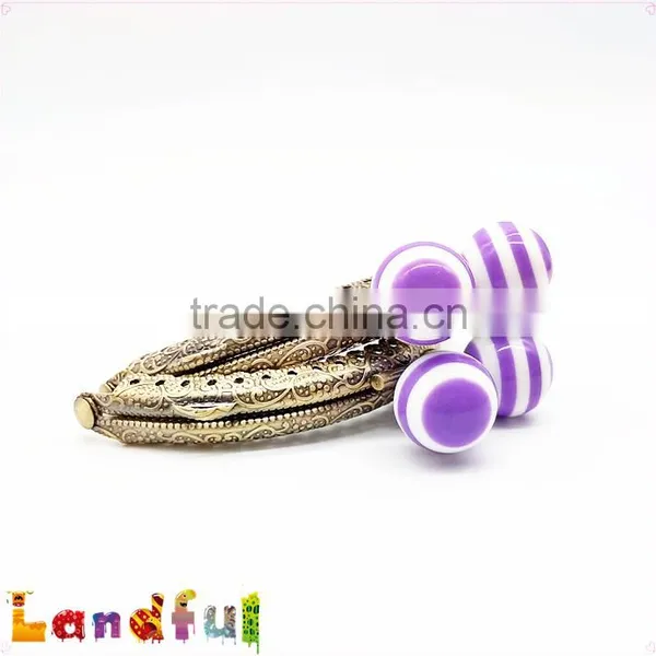 8.5cm Antique Brass Curved Candy Color Bead Sewing Metal Coin Purse Frame photo-4